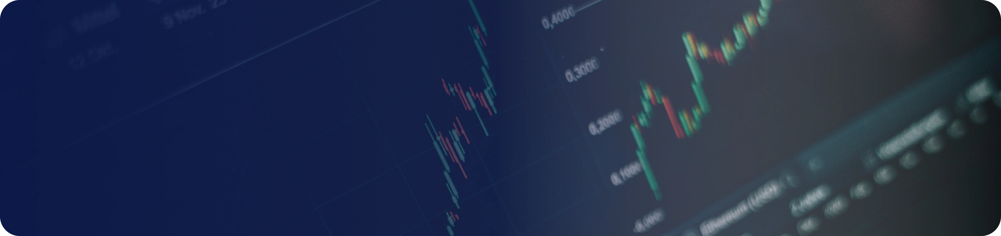 Stock market analytics visual on a digital screen