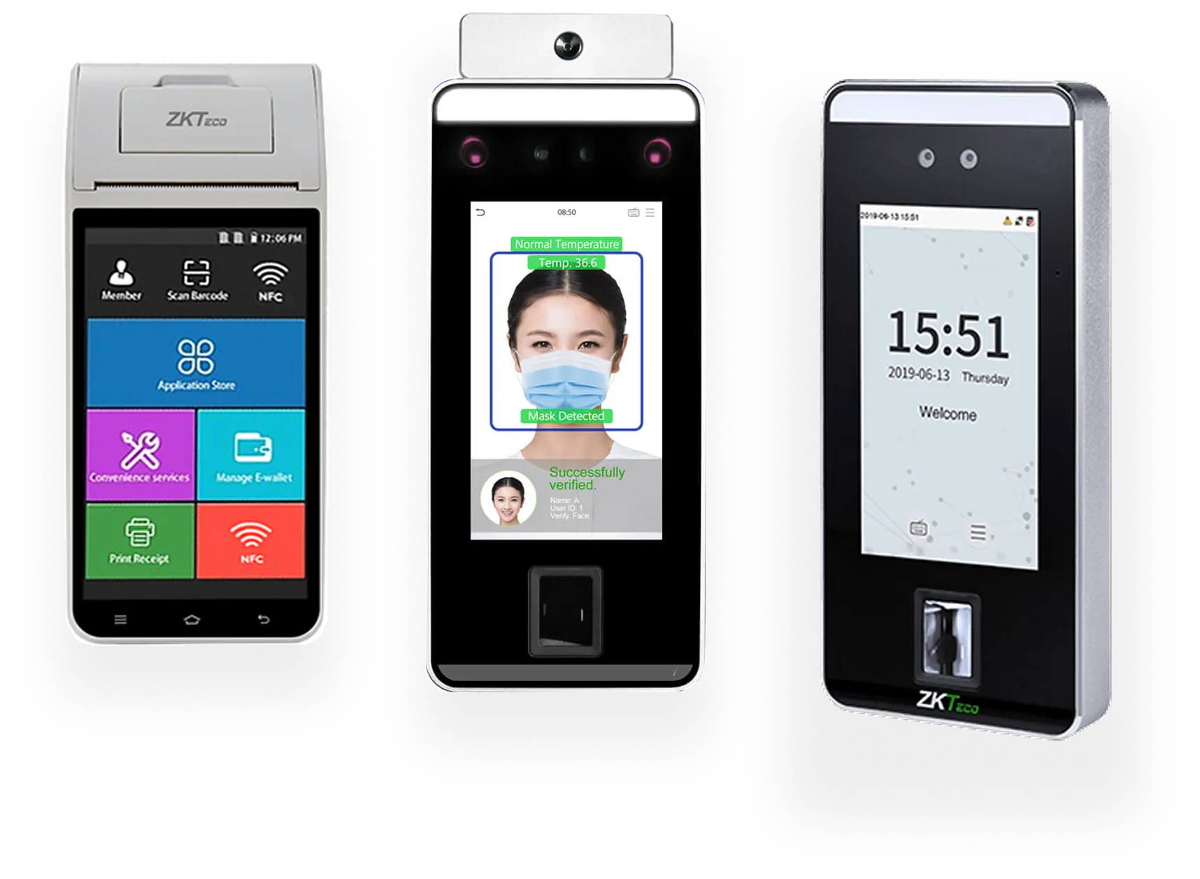 Array of biometric and face recognition devices