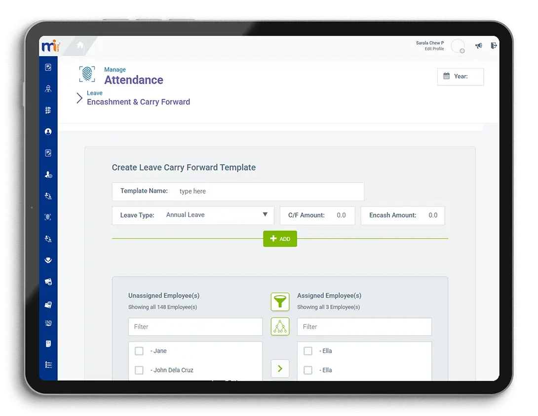 Leave management dashboard