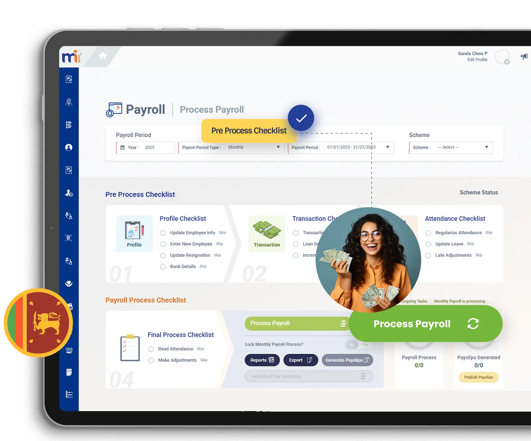 Global payroll processing interface